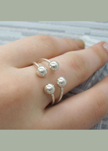 Серебряное открытое кольцо "4 шарика" No Brand (350667492)