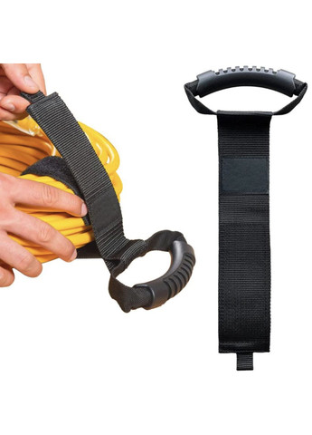 Липучка-лента с ручкой для кабеля троса и шланга органайзер 730 мм 1 шт Черная Lencent (354821984)