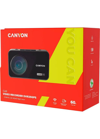 Відеореєстратор DVR25GPS WQHD GPS Wi-Fi Black (CND-DVR25GPS) Canyon (323094610)