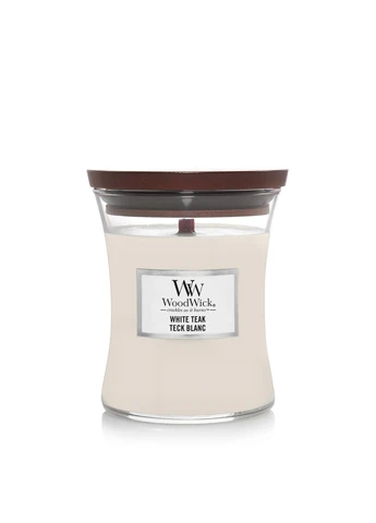 Ароматична свічка в склі Medium White Teak 275 г (92039E) WoodWick (400787795)