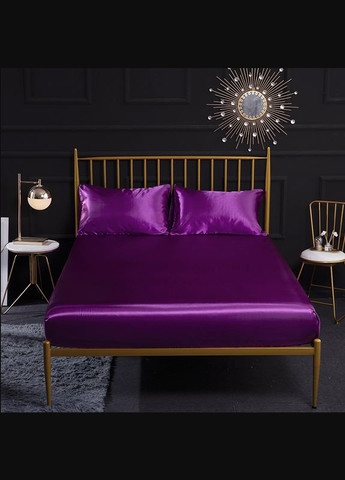 Атласна постільна білизна Півторний Фіолетовий 145 x 210 наволочки 2 х 50х70 см, 2 х 70х70 см (141413) No Brand (306633960)