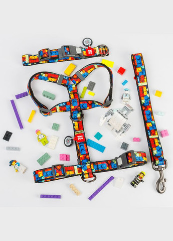 Поводок для собак нейлоновый Nylon, рисунок "Блоки", M, Ш 20 мм, Длинна 122 см WAUDOG (322001563)