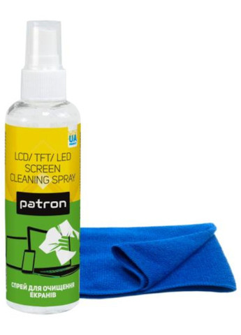 Набор чистящий: спрей и салфетка для чистки экранов, мониторов, дисплеев ноутбуков, смартфонов Patron (355267312)