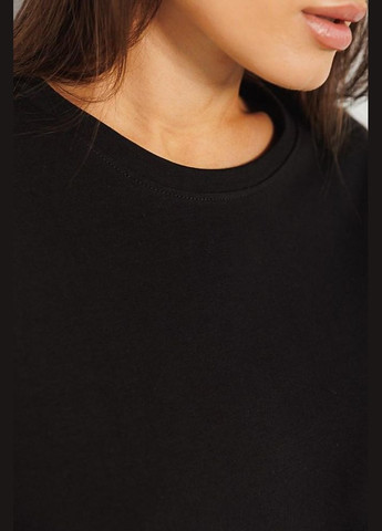 Черная всесезон футболка женская оверсайз базовая черная с удлинёнными рукавами mkar32945-2 Modna KAZKA