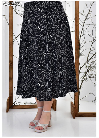 Черно-белая повседневная летняя женская юбка большого размера SK