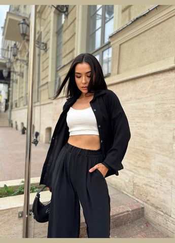 Жіночий легкий прогулянковий костюм чорного кольору 32277 Fashion (326520090)