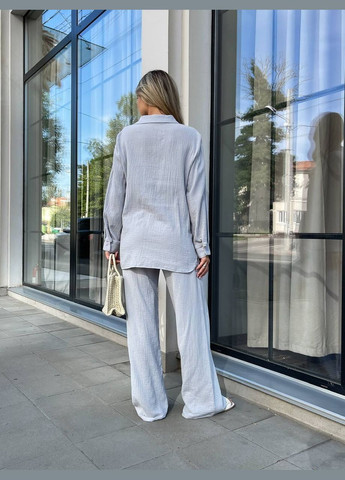 Женский Брючный тройка серый No Brand костюм (322301252)