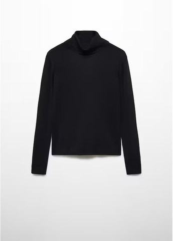 Черная базовая водолазка гольф трикотажный свитер по фигуре Mango (361769312)