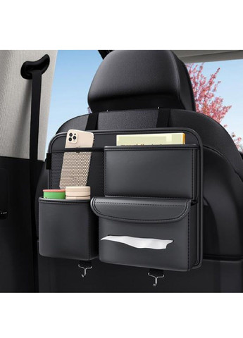 Органайзер накидка с карманами на спинку сиденья в салон машины автомобиля экокожа 35х28 см (477060-Prob) Черный Unbranded (294182744)