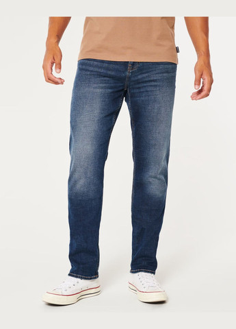Синие демисезонные джинсы slim straight hc9833m Hollister