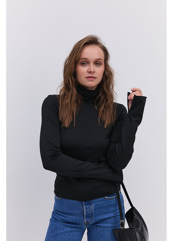 Жіночий лонгслів з коміром-стійкою на ґудзиках ззаду Arjen (363173472)