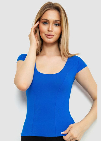 Летний трикотажный топ для женщин однотонный прямой электрик (sku_186R105-1) No Brand Модель (329406807)