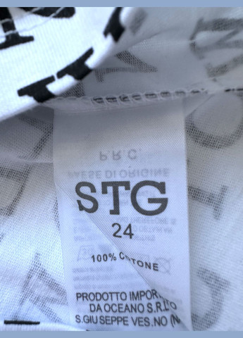 Чорно-біла літня футболка для хлопця stg246 біла в написи 24 98 см Street Gang