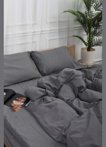 Комплект постельного белья King Size 220x240 наволочки 4х50х70 Бязь Gold Люкс (MS-820001116) Moon&Star Gray (285716980)