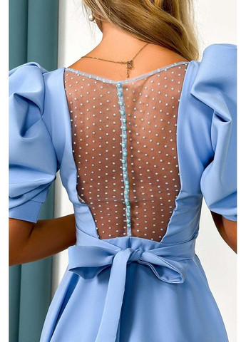 Блакитна коктейльна сукня прозора спина 24049 блакитна Tanita-Romario