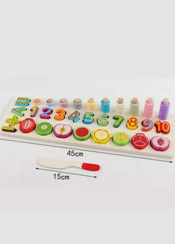 Дерев'яна яний розвиваюча гра Сортер 3 & 1 57628 фрукти на липучці з ножиком Монтессорі Limo Toy (327796789)