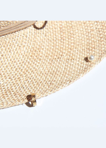 Літній солом'яний капелюх Федора Бао з тонким плетінням TROPICANA з ланцюжком, пірсингом та декором No Brand (325484542)