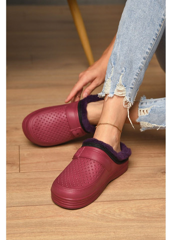 Бордовые сабо женские пена на меху бордового цвета Let's Shop