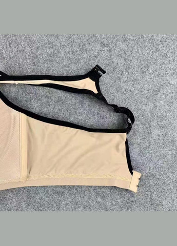 Бежевый спортивный топик-бюстгальтер с двойной застежкой 70в бежевый No Brand нейлон