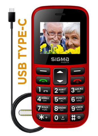 Телефон Comfort 50 CF115 Easy Red UA UCRF Sigma (330029723)