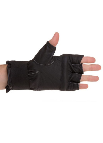 Снарядні рукавички шкіряні з манжетом на липучці (розмір, чорний) (VL-3097_M) Zelart (354703075)