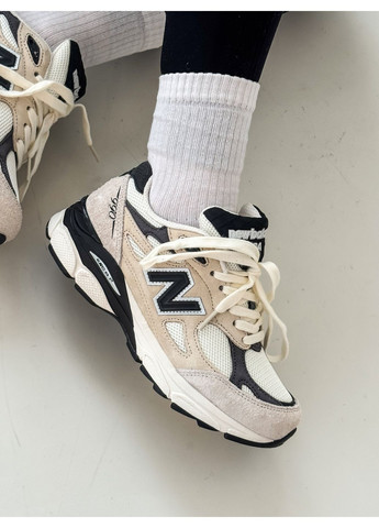 Бежеві Осінні кросівки чоловічі і жіночі new balance 990 v3 beige black | нью баланс 990 бежеві чорні No Brand