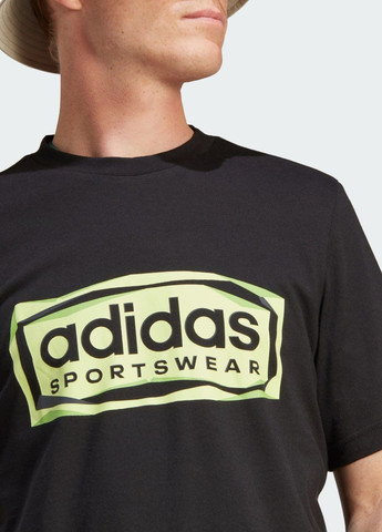 Черная футболка folded sportswear graphic adidas