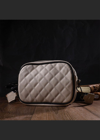 Сумка кросс-боди прямоугольная из натуральной кожи 22117 Белая Vintage (329149086)