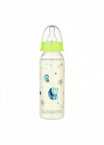 Пляшечка для годування (3960042) Baby-Nova декор пластикова для хлопчика нічна 240 мл (268142128)