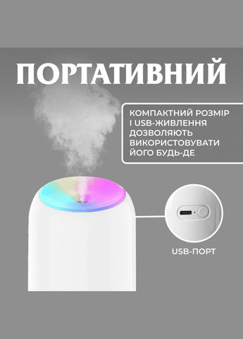 Зволожувач повітря аромадифузор 200 мл білий Happy Life (318315928)