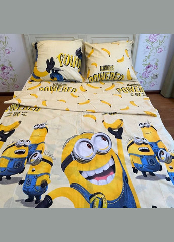 Дитяча постільна білизна полуторна світло-жовта Міньйони Бязь Голд 165286 Ananasko (337511542)