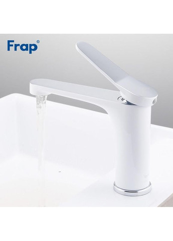 Смеситель для умывальника F1045, белый/хром Frap (373266988)