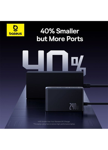Сетевое зарядное устройство для Desktop Fast Charger 3C+U+DC 240W EU Cluster (P10163901113-00) Baseus Digital GaN Intelligent (361871359)