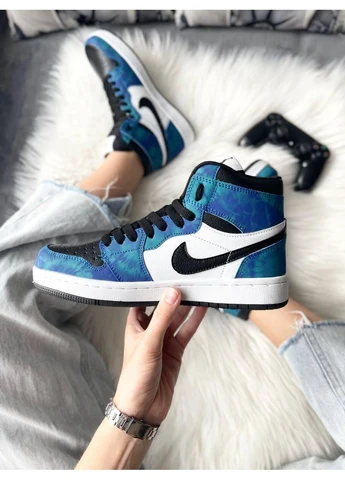Цветные летние кроссовки nike air jordan 1 retro high tie-dye v2 найк аир джордан No Brand