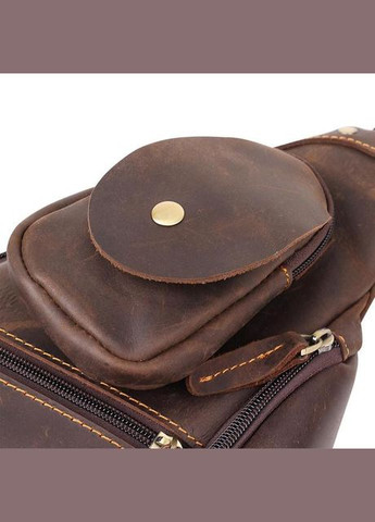 Сумка слінг чоловіча через плече на одну шлейку шкіряна велика Коричневий 35729 Vintage (336889619)