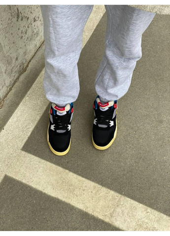 Черные демисезонные кроссовки мужские nike air jordan retro 4 off noir найк аир джордан No Brand