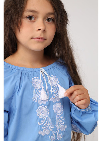 Блакитна вишиванка для дівчинки колір блакитний цб-00282425 поплін (352690990)