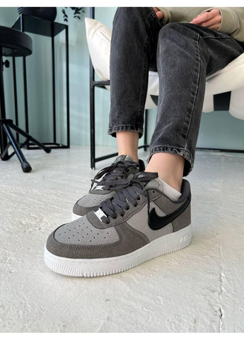 КРОССОВКИ ЖЕНСКИЕ NIKE AIR FORCE 1 LOW GREY НАЙК АИР ФОРС 1 ПРЕМИУМ No Brand серые демисезоны (367176609)