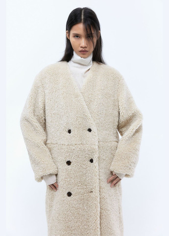 Кремовое зимнее Пальто свободного кроя H&M