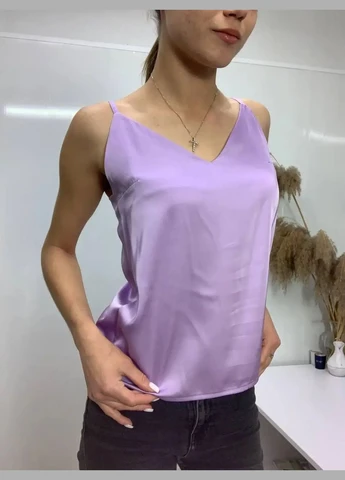 Шовкова майка, ніжно бузкового кольору No Brand — 328265417