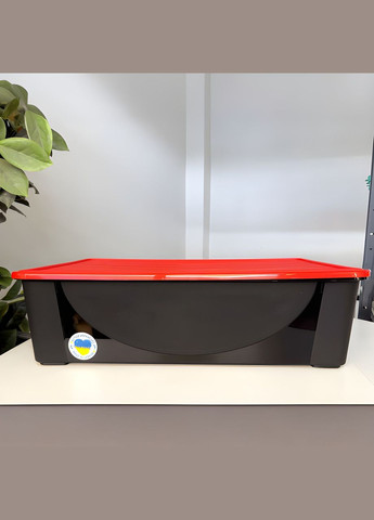 Великий пластиковий контейнер з кришкою для речей та іграшок 22л, Чорний Алеана (303211138)