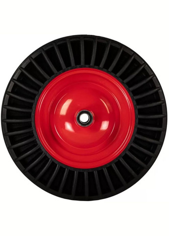 Колесо цельнорезиновое ЦВЕТОК PRO 1106037 (4х8, без оси, 20 мм) черное с красным диском (24367) КВІТКА (305826630)