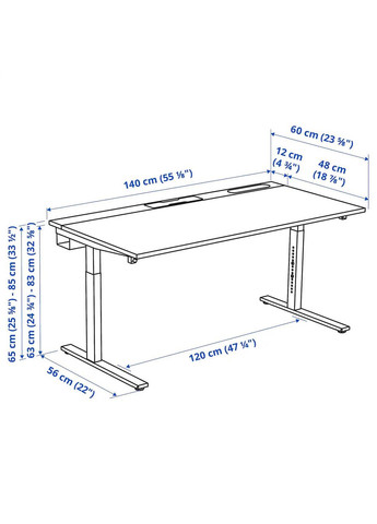 Письмовий стіл ІКЕА MITTZON 140х60 см (s79528046) IKEA (294908824)