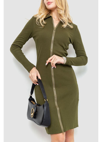 Оливкова (хакі) сукня на блискавці, колір хакі, 204r3059 Ager