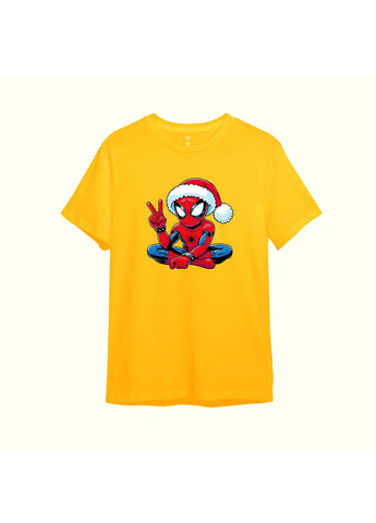 Помаранчева демісезонна дитяча новорічна футболка з принтом "павуча місія". spiderman (10790223035) ТiШОТКА