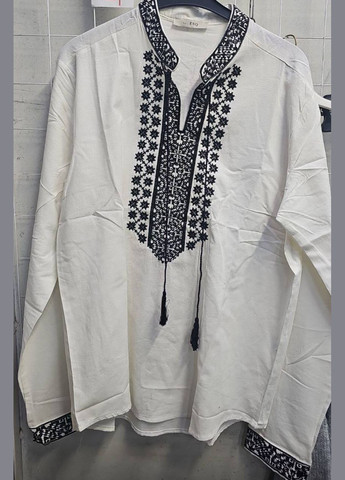 Белая мужская вышиванка звездопад белая ESQ (308796436)