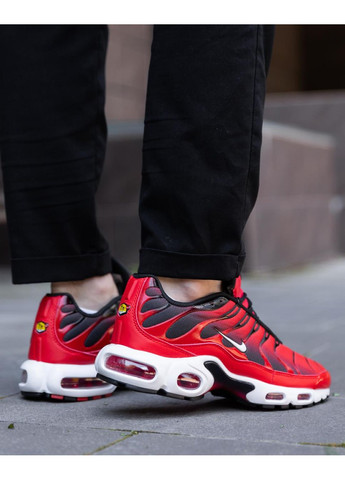 КРОССОВКИ ЖЕНСКИЕ NIKE AIR MAX PLUS TN RED WHITE BLACK НАЙК АИР МАКС ТН ПЛЮС No Brand чёрные демисезоны (367174534)