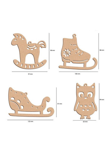 Набір ялинкових прикрас "Зимові атрибути" FDZ-533, 10 шт Bambi (363175046)