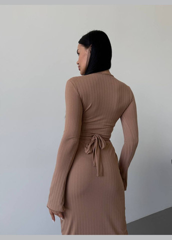 Коричневое праздничный платье No Brand однотонное