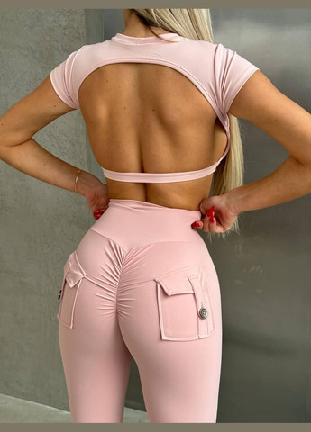 Топ-футболка с чашками, пудрового цвета, размер L Trends (330756793)